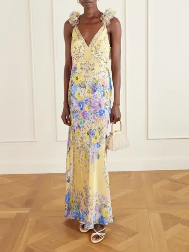 Camilla Appliquéd Embellished Floral-print Silk-satin Maxi Dress | Thumbnail 2
