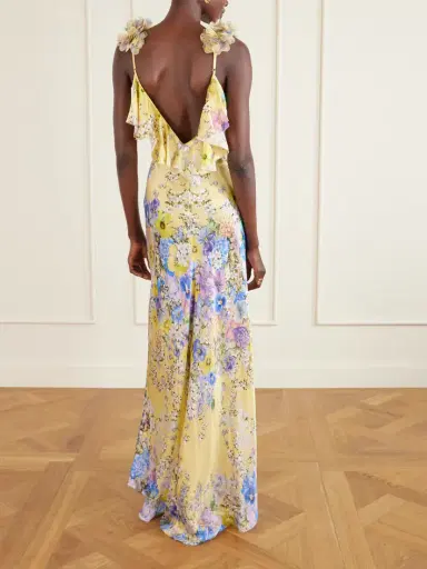 Camilla Appliquéd Embellished Floral-print Silk-satin Maxi Dress | Thumbnail 4