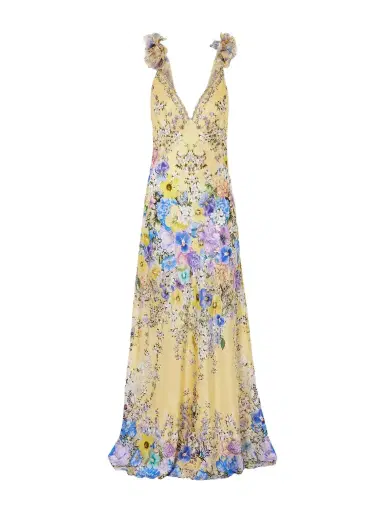 Camilla Appliquéd Embellished Floral-print Silk-satin Maxi Dress | Thumbnail 1