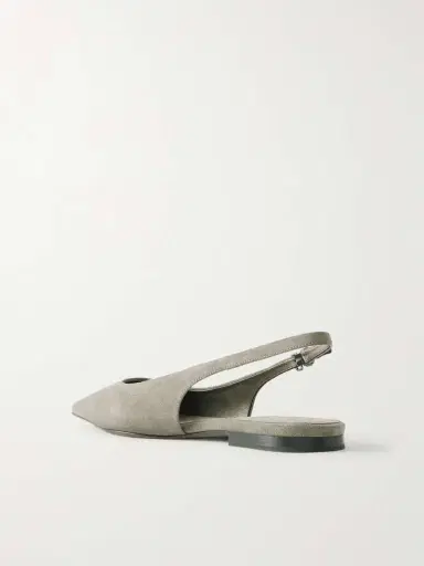 Brunello Cucinelli Embellished Suede Slingback Flats | Thumbnail 3 Brunello Cucinelli Embellished Suede Slingback Flats | Thumbnail 3