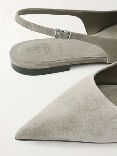 Brunello Cucinelli Embellished Suede Slingback Flats | Thumbnail 5 Brunello Cucinelli Embellished Suede Slingback Flats | Thumbnail 5