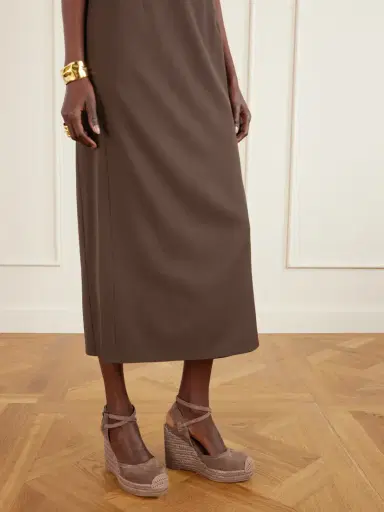 Brunello Cucinelli 80 Suede Platform Wedge Pumps | Thumbnail 2 Brunello Cucinelli 80 Suede Platform Wedge Pumps | Thumbnail 2
