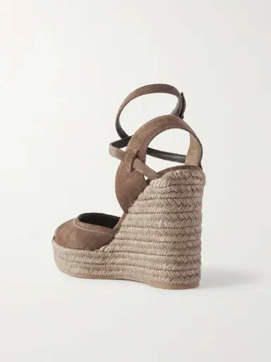 Brunello Cucinelli 80 Suede Platform Wedge Pumps | Thumbnail 3 Brunello Cucinelli 80 Suede Platform Wedge Pumps | Thumbnail 3