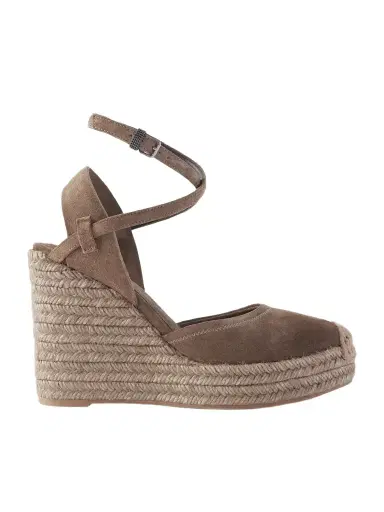 Brunello Cucinelli 80 Suede Platform Wedge Pumps | Thumbnail 1 Brunello Cucinelli 80 Suede Platform Wedge Pumps | Thumbnail 1