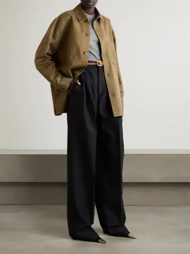 Saint Laurent Embroidered Cotton And Linen-blend Gabardine Shirt | Thumbnail 2 Saint Laurent Embroidered Cotton And Linen-blend Gabardine Shirt | Thumbnail 2