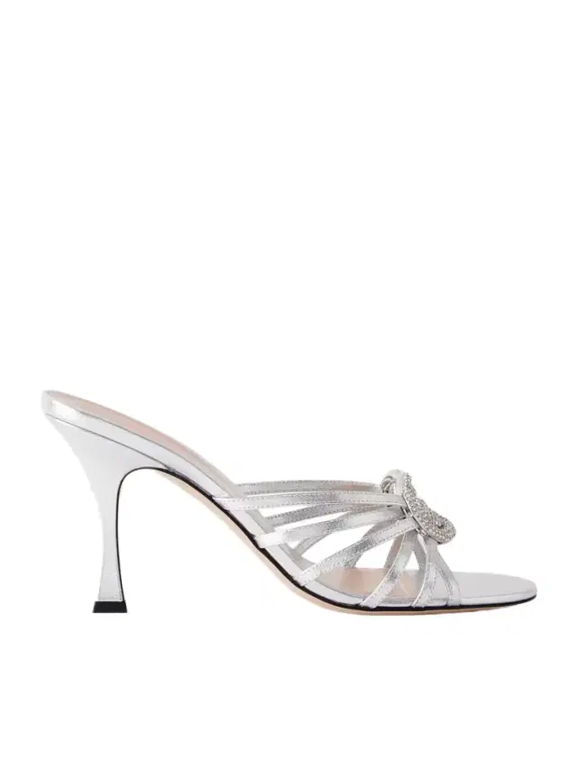 Crystal-embellished Metallic Leather Sandals