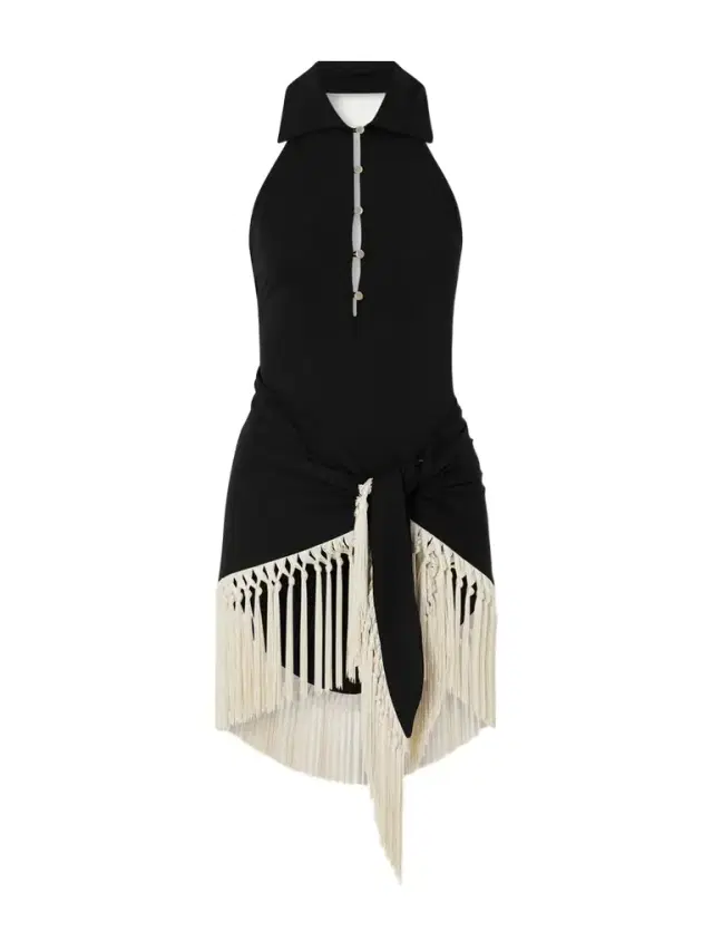 Taller Marmo Tropicana Halterneck Swimsuit And Fringed Pareo Set