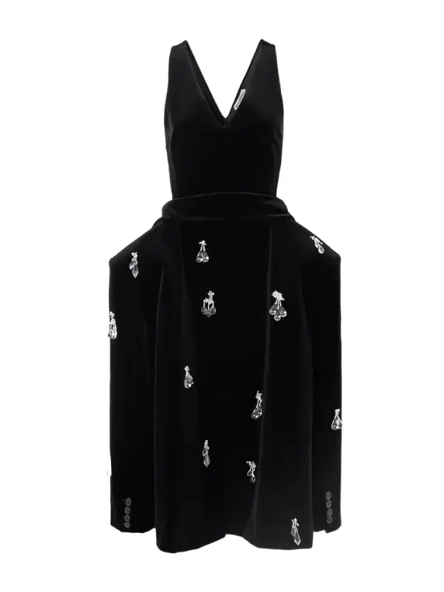 JW Anderson Embellished Padded Cotton-velvet Midi Dress