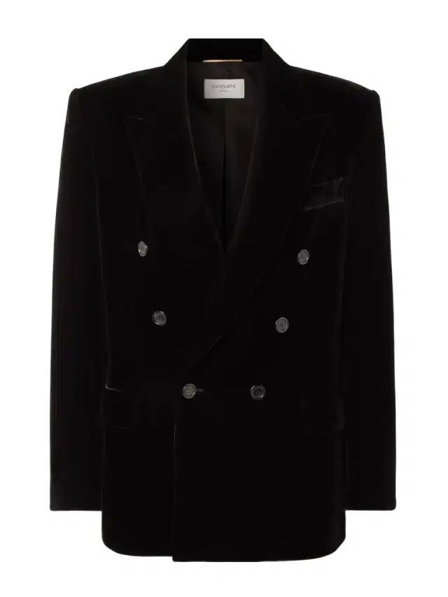 Double-breasted Velour Blazer