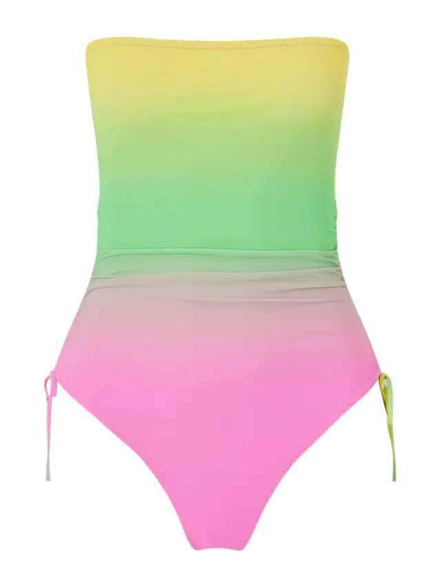 Venti Strapless Ruched Dégradé Swimsuit