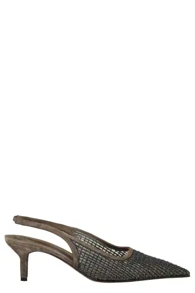 Brunello Cucinelli Embroidered Slingback 55 | Thumbnail 1