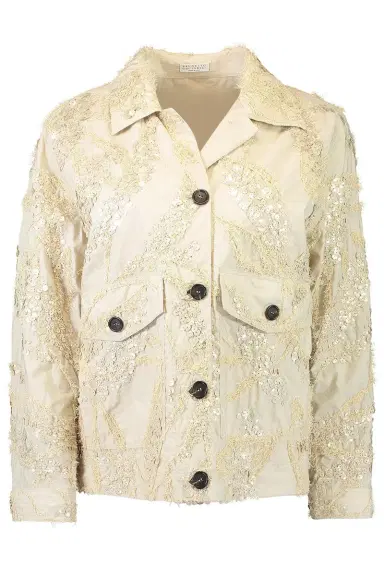 Brunello Cucinelli Halo Deconstructed Embroidered Jacket | Thumbnail 1 Brunello Cucinelli Halo Deconstructed Embroidered Jacket | Thumbnail 1