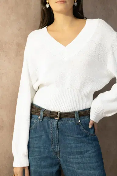 Brunello Cucinelli Long Sleeve Knit Pullover | Thumbnail 2