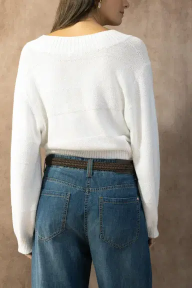 Brunello Cucinelli Long Sleeve Knit Pullover | Thumbnail 3