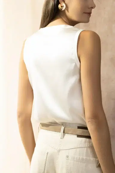 Brunello Cucinelli Scoopneck Tank - Natural | Thumbnail 4