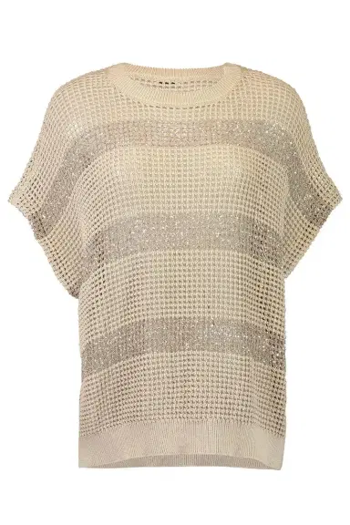 Brunello Cucinelli Water Reflection Kimono Crewneck - Dark Sand | Thumbnail 1
