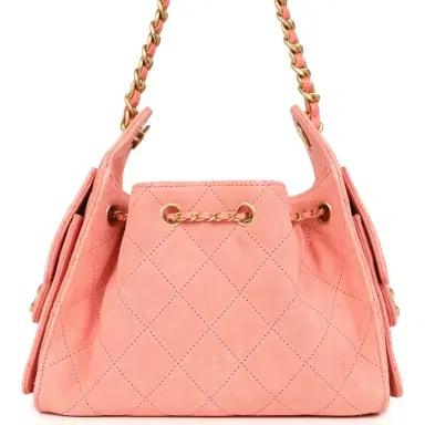 Chanel Chanel Mini 25 Hobo Bag Pink Suede Antique Gold Hardware | Thumbnail 5 Chanel Chanel Mini 25 Hobo Bag Pink Suede Antique Gold Hardware | Thumbnail 5