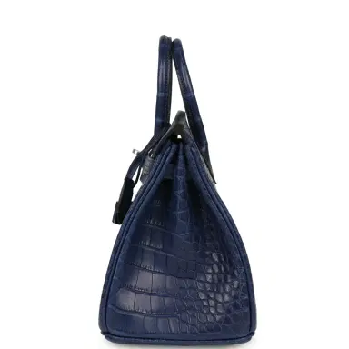 HERMÈS Hermes Birkin 25 Bleu Saphir Matte Alligator Palladium Hardware | Thumbnail 3 HERMÈS Hermes Birkin 25 Bleu Saphir Matte Alligator Palladium Hardware | Thumbnail 3