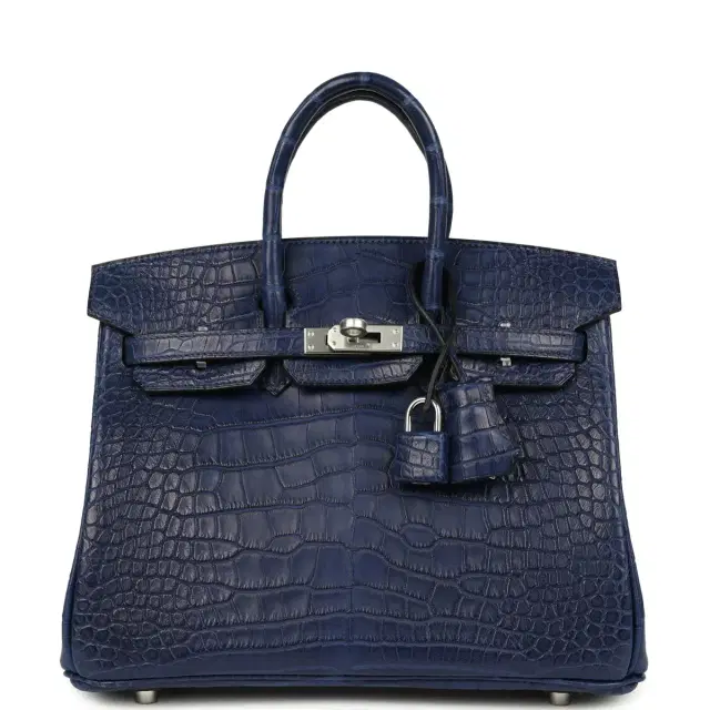 hermes Hermes Birkin 25 Bleu Saphir Matte Alligator Palladium Hardware