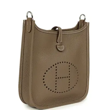 HERMÈS Hermes Evelyne TPM Etoupe Clemence Palladium Hardware | Thumbnail 2