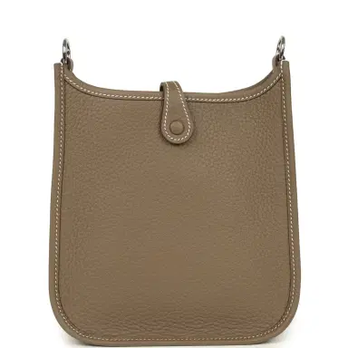 HERMÈS Hermes Evelyne TPM Etoupe Clemence Palladium Hardware | Thumbnail 5