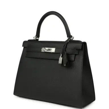 HERMÈS Hermes Kelly Sellier 28 Black Epsom Palladium Hardware | Thumbnail 5 HERMÈS Hermes Kelly Sellier 28 Black Epsom Palladium Hardware | Thumbnail 5