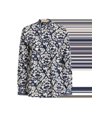 Emporio Sirenuse Chiara Shirt in Lotus Flower Print | Thumbnail 6 Emporio Sirenuse Chiara Shirt in Lotus Flower Print | Thumbnail 6