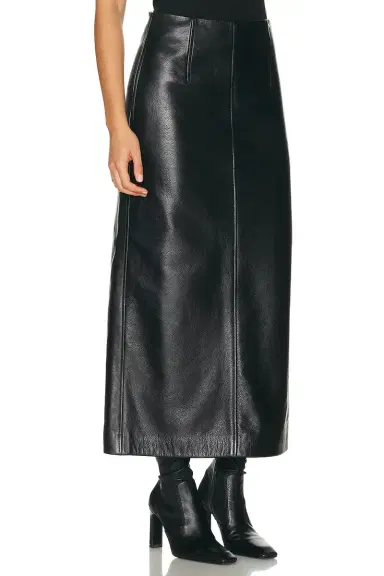 TOTEME Grained Leather Straight Skirt | Thumbnail 2 TOTEME Grained Leather Straight Skirt | Thumbnail 2