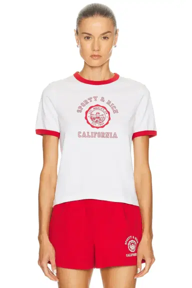Sporty & Rich California Emblem Ringer Tee | Thumbnail 1