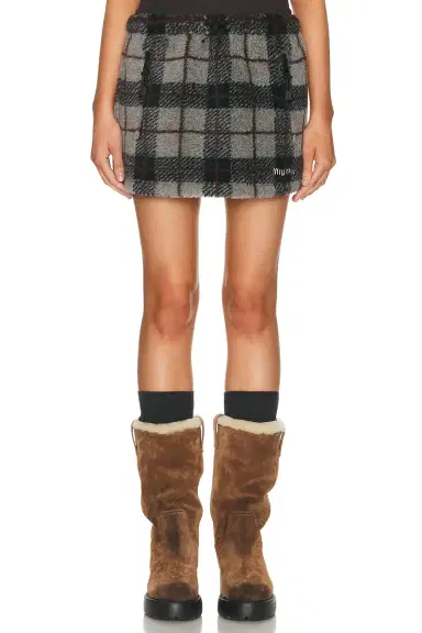 Miu Miu Teddy Check Skirt | Thumbnail 1