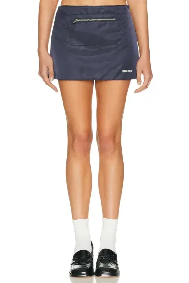 Miu Miu Nylon Gazare Pile Skirt | Thumbnail 1 Miu Miu Nylon Gazare Pile Skirt | Thumbnail 1