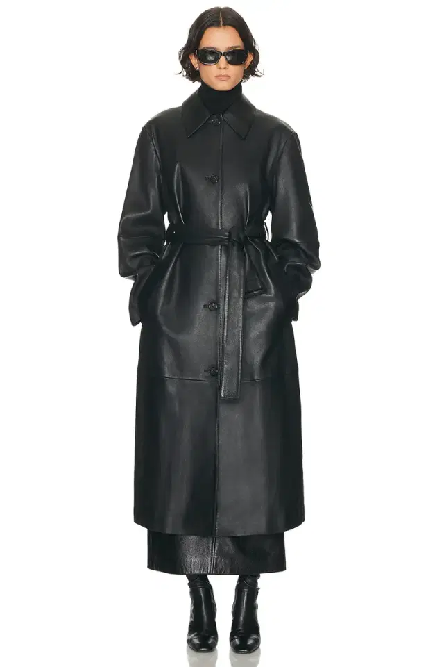 Toteme Belted Leather Coat