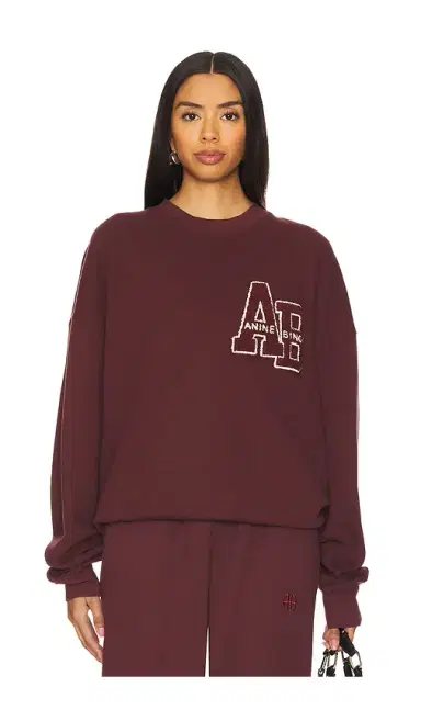 Anine Bing Miles Oversized Sweatshirt Letterman | Thumbnail 1 Anine Bing Miles Oversized Sweatshirt Letterman | Thumbnail 1
