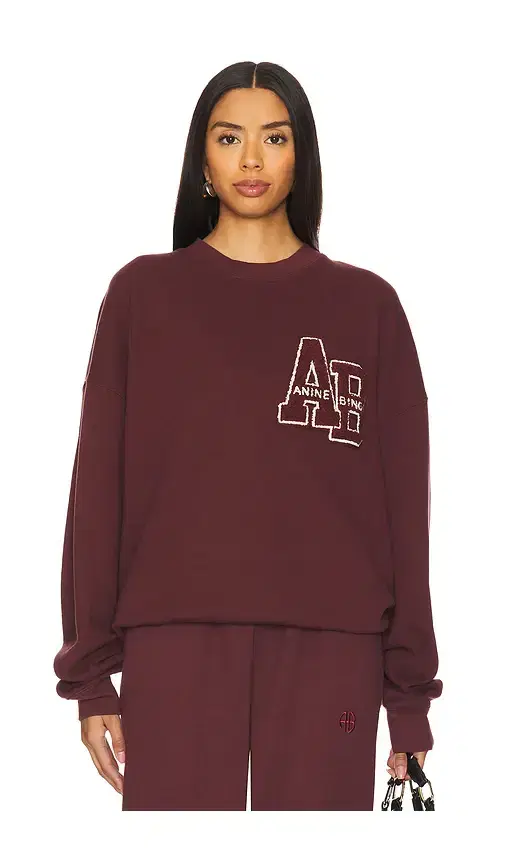 ANINE BING Miles Oversized Sweatshirt Letterman