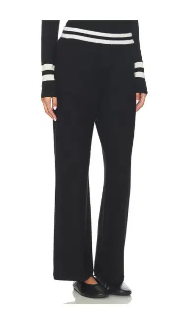 White + Warren Cashmere Striped Wide Leg Pant | Thumbnail 2