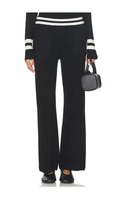 White + Warren Cashmere Striped Wide Leg Pant | Thumbnail 1