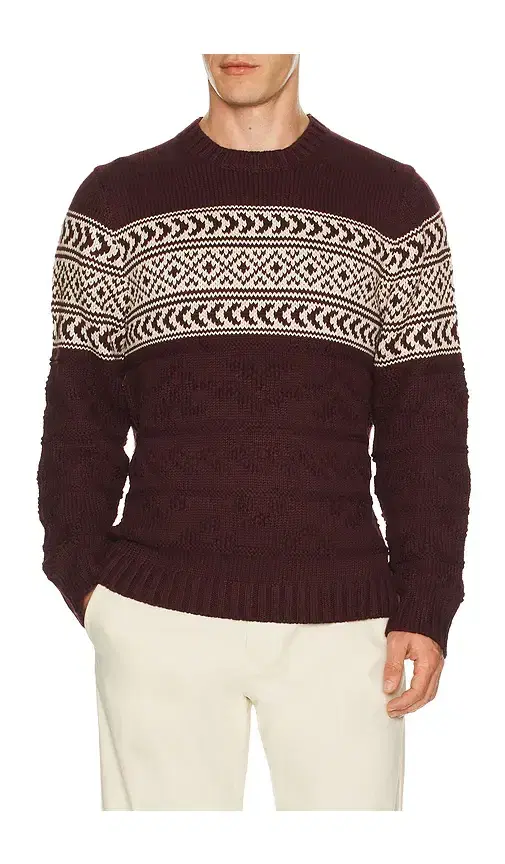 Marine Layer Textured Fair Isle Sweater