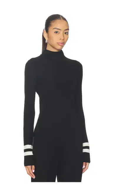 White + Warren Superfine Merino Striped Fitted Turtleneck | Thumbnail 2 White + Warren Superfine Merino Striped Fitted Turtleneck | Thumbnail 2
