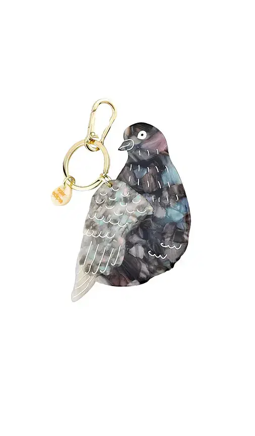 Solar Eclipse Hand-Painted Pigeon Bag Charm + Keychain