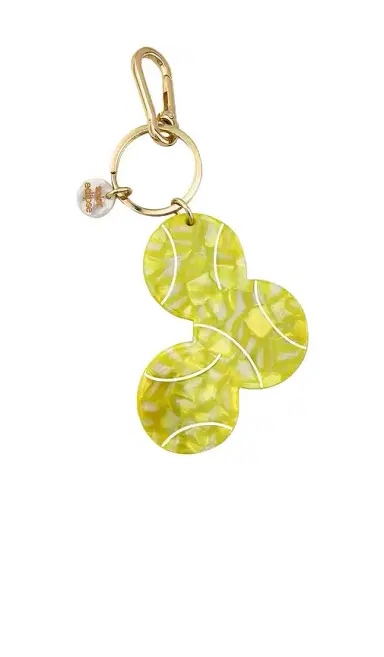 Solar Eclipse Hand-Painted Tennis Ball Bag Charm + Keychain | Thumbnail 1 Solar Eclipse Hand-Painted Tennis Ball Bag Charm + Keychain | Thumbnail 1