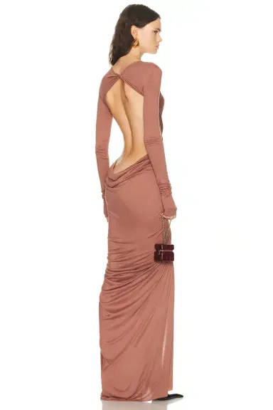 RICK OWENS LILIES Poppy Long Sleeve Gown | Thumbnail 4