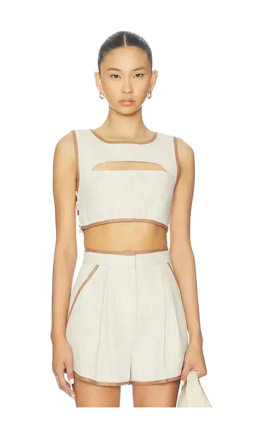 Bound Cutout Crop Top