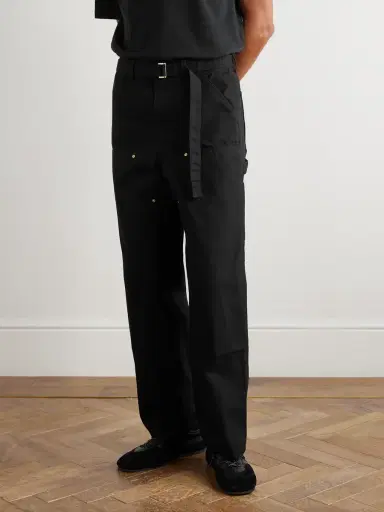 Sacai Carhartt WIP Straight-Leg Belted Panelled Cotton-Canvas Trousers - Men | Thumbnail 3 Sacai Carhartt WIP Straight-Leg Belted Panelled Cotton-Canvas Trousers - Men | Thumbnail 3