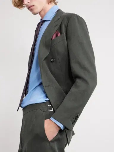 Thom Sweeney Double-Breasted Linen Suit - Men | Thumbnail 5