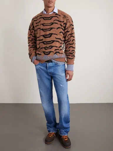 KAPITAL Nepal Tiger Intarsia Wool-Blend Sweater - Men | Thumbnail 2 KAPITAL Nepal Tiger Intarsia Wool-Blend Sweater - Men | Thumbnail 2