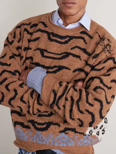 KAPITAL Nepal Tiger Intarsia Wool-Blend Sweater - Men | Thumbnail 4 KAPITAL Nepal Tiger Intarsia Wool-Blend Sweater - Men | Thumbnail 4