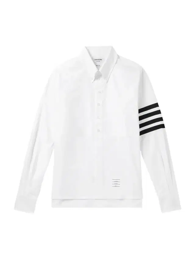 Button-Down Collar Striped Cotton Oxford Half-Placket Shirt - Men