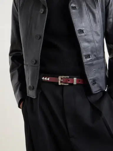 Enfants Riches Déprimés 2cm Logo-Embossed Studded Leather Belt - Men | Thumbnail 2
