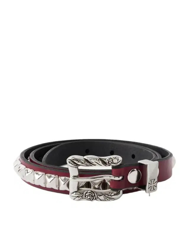 2cm Logo-Embossed Studded Leather Belt - Men