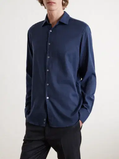 Canali Cotton and Cashmere-Blend Shirt - Men | Thumbnail 3